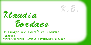 klaudia bordacs business card